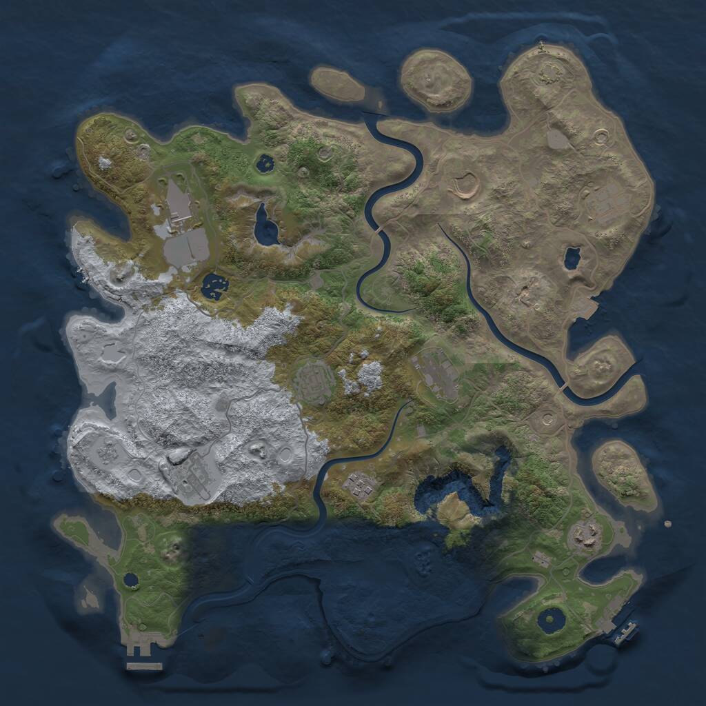 Rust Map: Procedural Map, Size: 4000, Seed: 43016, 15 Monuments
