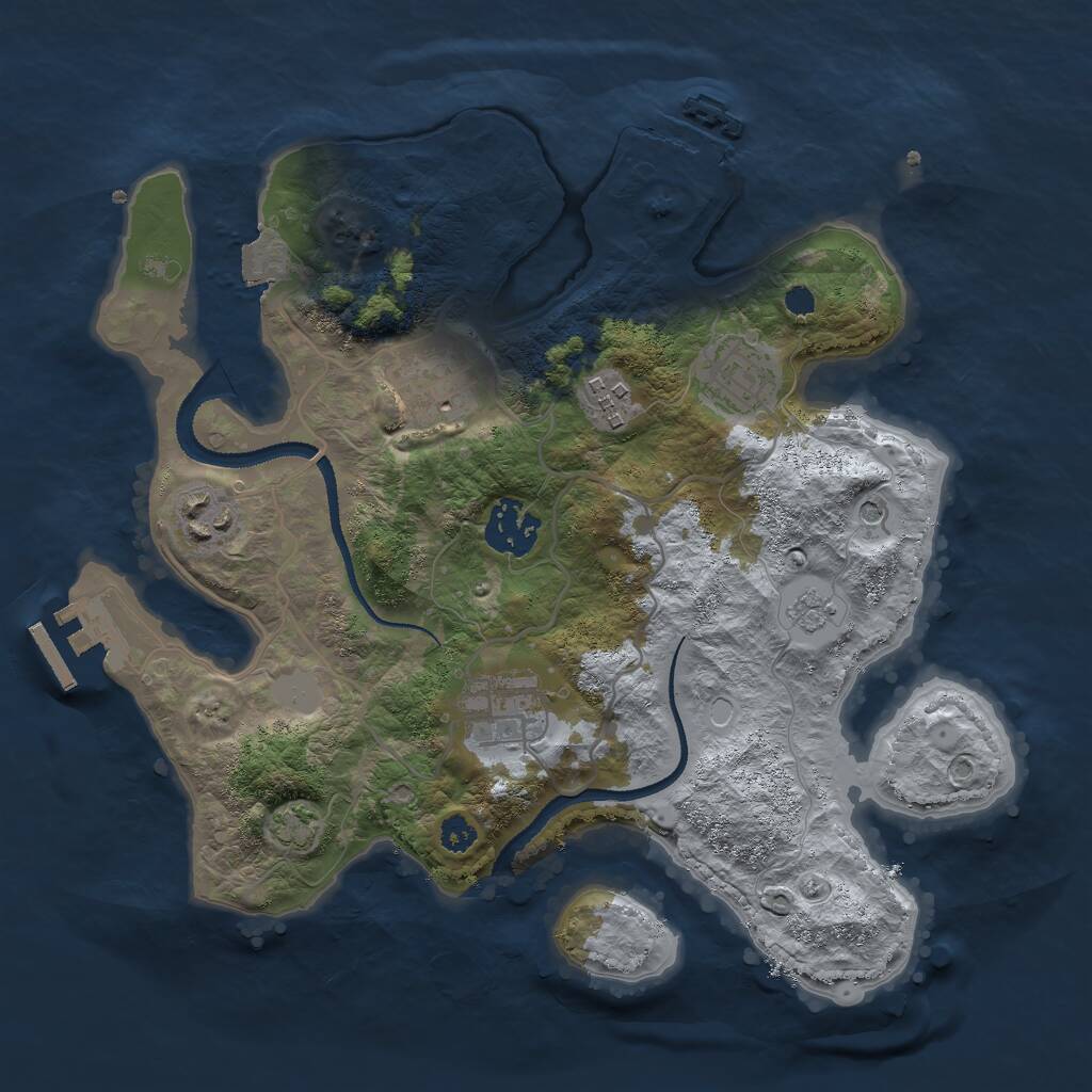 Rust Map: Procedural Map, Size: 3000, Seed: 365549203, 12 Monuments