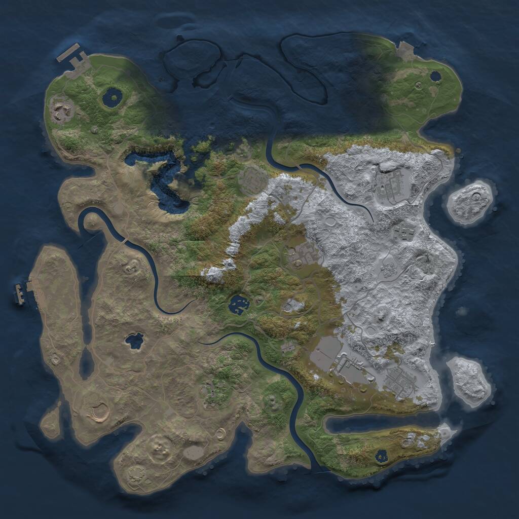 Rust Map: Procedural Map, Size: 4000, Seed: 246535844, 16 Monuments