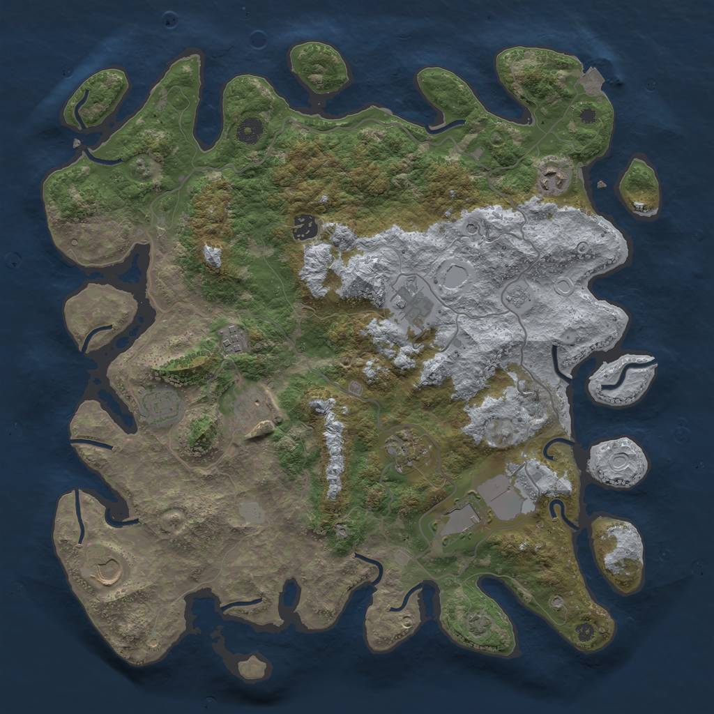 Rust Map: Procedural Map, Size: 4050, Seed: 1219356151, 15 Monuments