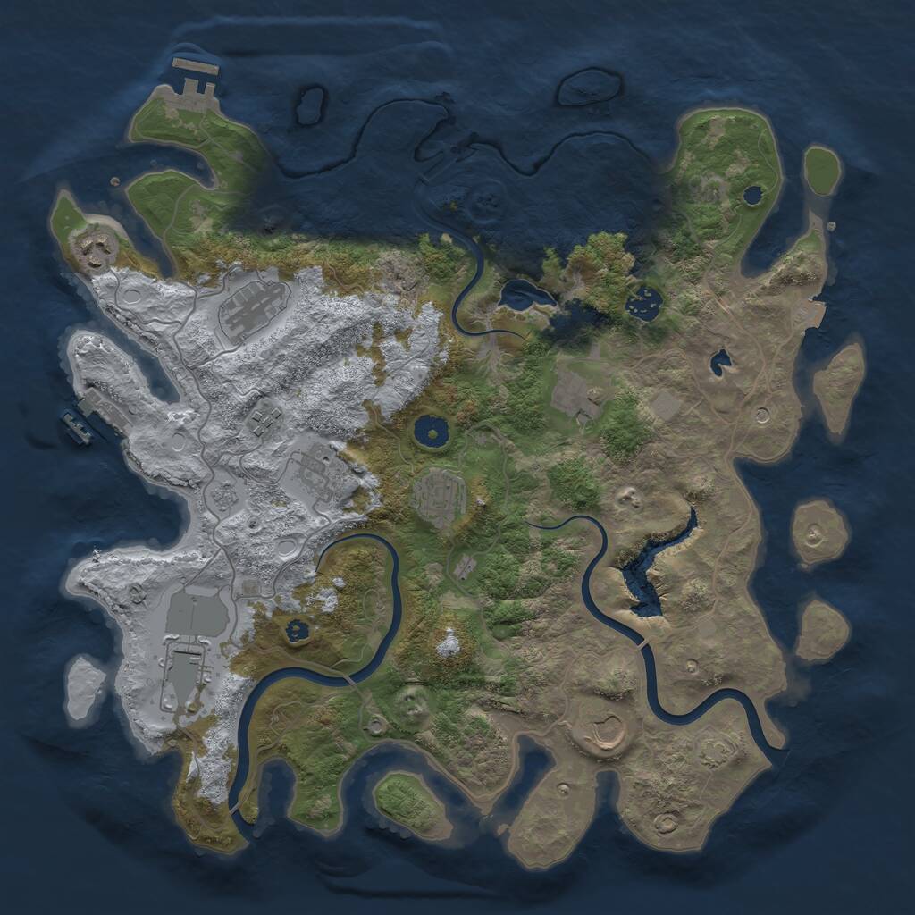 Rust Map: Procedural Map, Size: 4000, Seed: 302057580, 15 Monuments