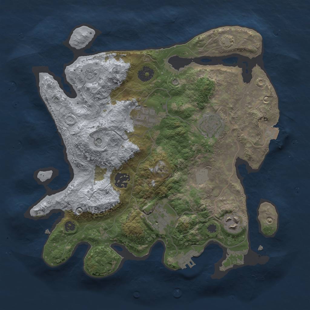 Rust Map: Procedural Map, Size: 3000, Seed: 1649856045, 12 Monuments