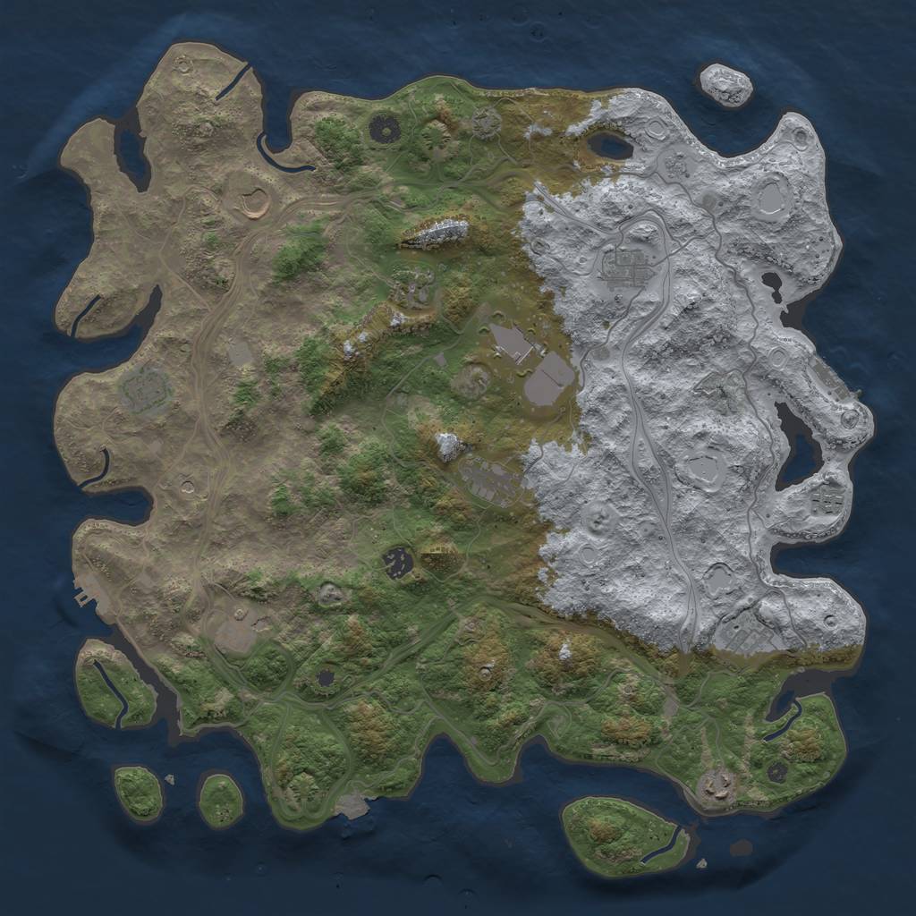 Rust Map: Procedural Map, Size: 4500, Seed: 662483180, 19 Monuments