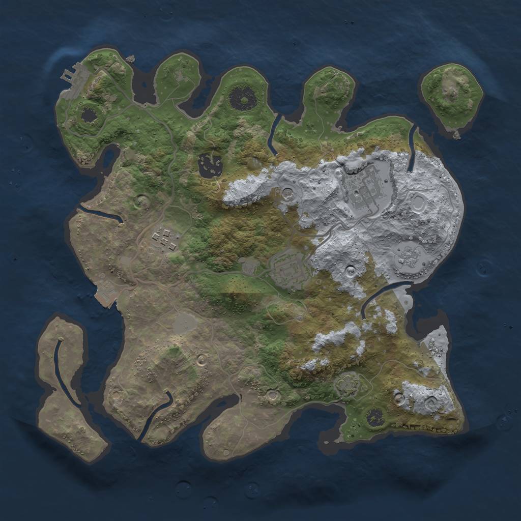 Rust Map: Procedural Map, Size: 3000, Seed: 1589374795, 11 Monuments