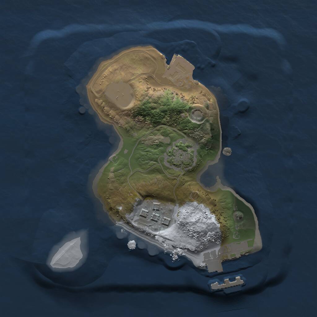 Rust Map: Procedural Map, Size: 1500, Seed: 33114, 6 Monuments