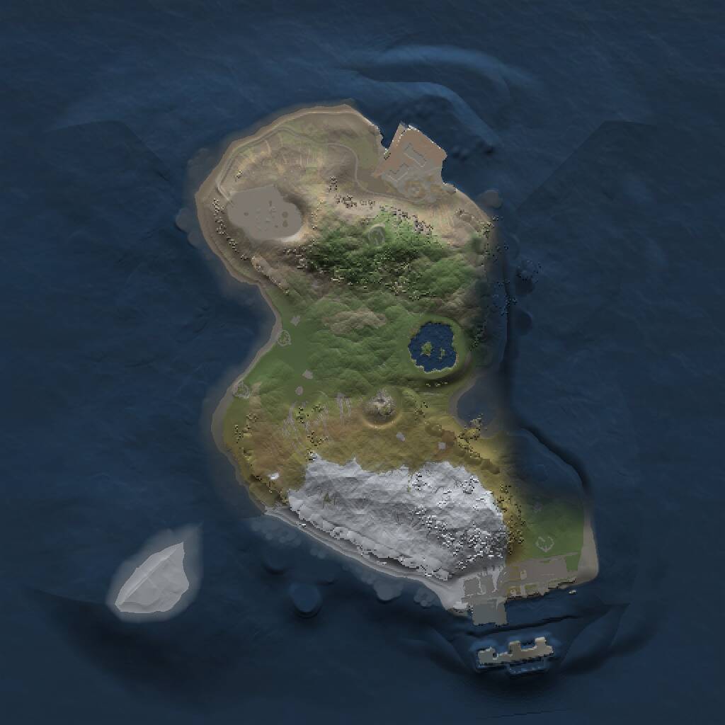 Rust Map: Procedural Map, Size: 1500, Seed: 33114, 2 Monuments