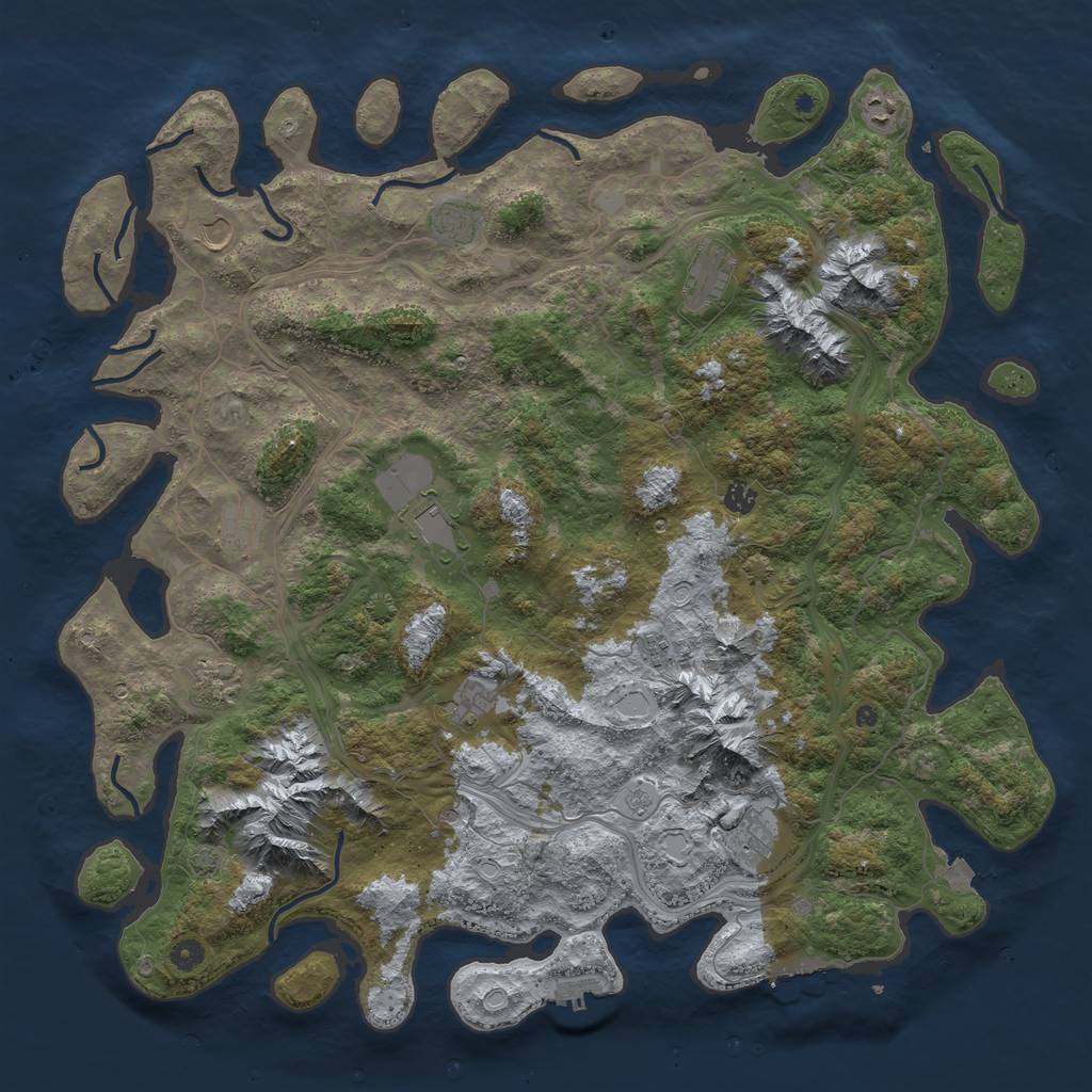 Rust Map: Procedural Map, Size: 5000, Seed: 989653761, 19 Monuments