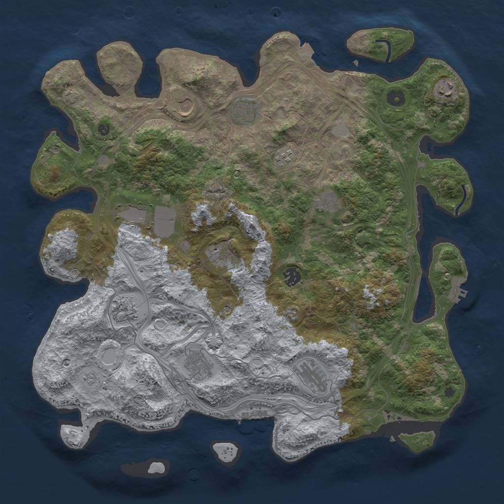 Rust Map: Procedural Map, Size: 4250, Seed: 1576616850, 19 Monuments