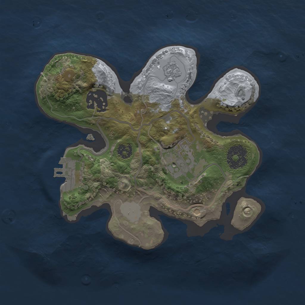 Rust Map: Procedural Map, Size: 2000, Seed: 1274, 7 Monuments