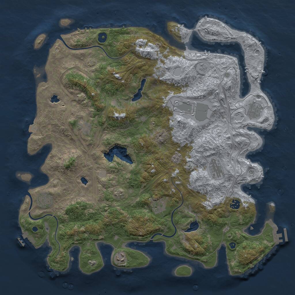 Rust Map: Procedural Map, Size: 4500, Seed: 5418, 15 Monuments