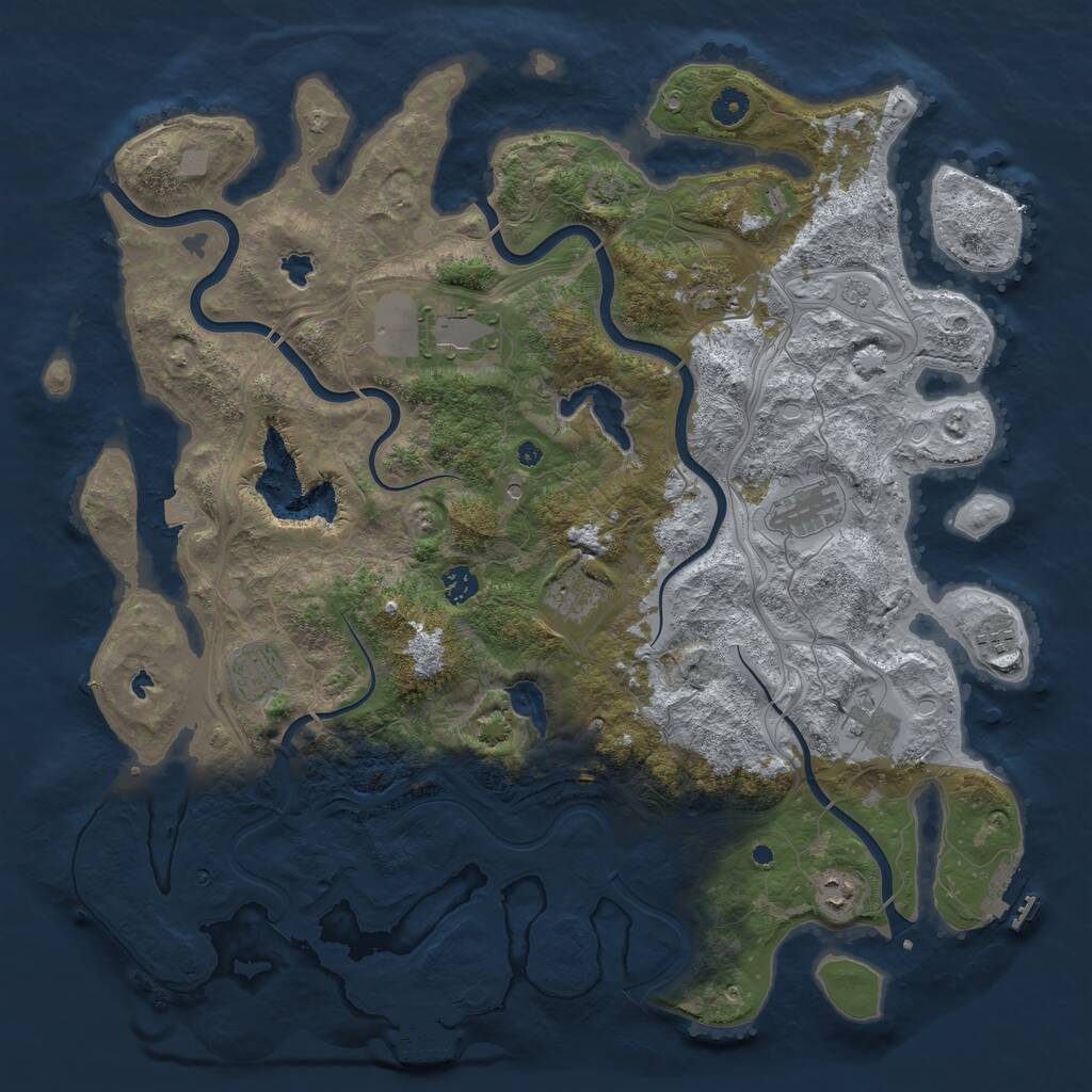 Rust Map: Procedural Map, Size: 4500, Seed: 1573868077, 15 Monuments