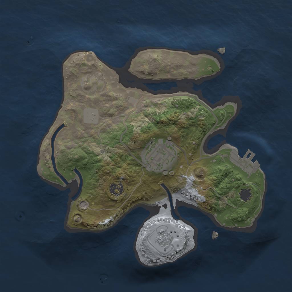 Rust Map: Procedural Map, Size: 2000, Seed: 1112542, 6 Monuments