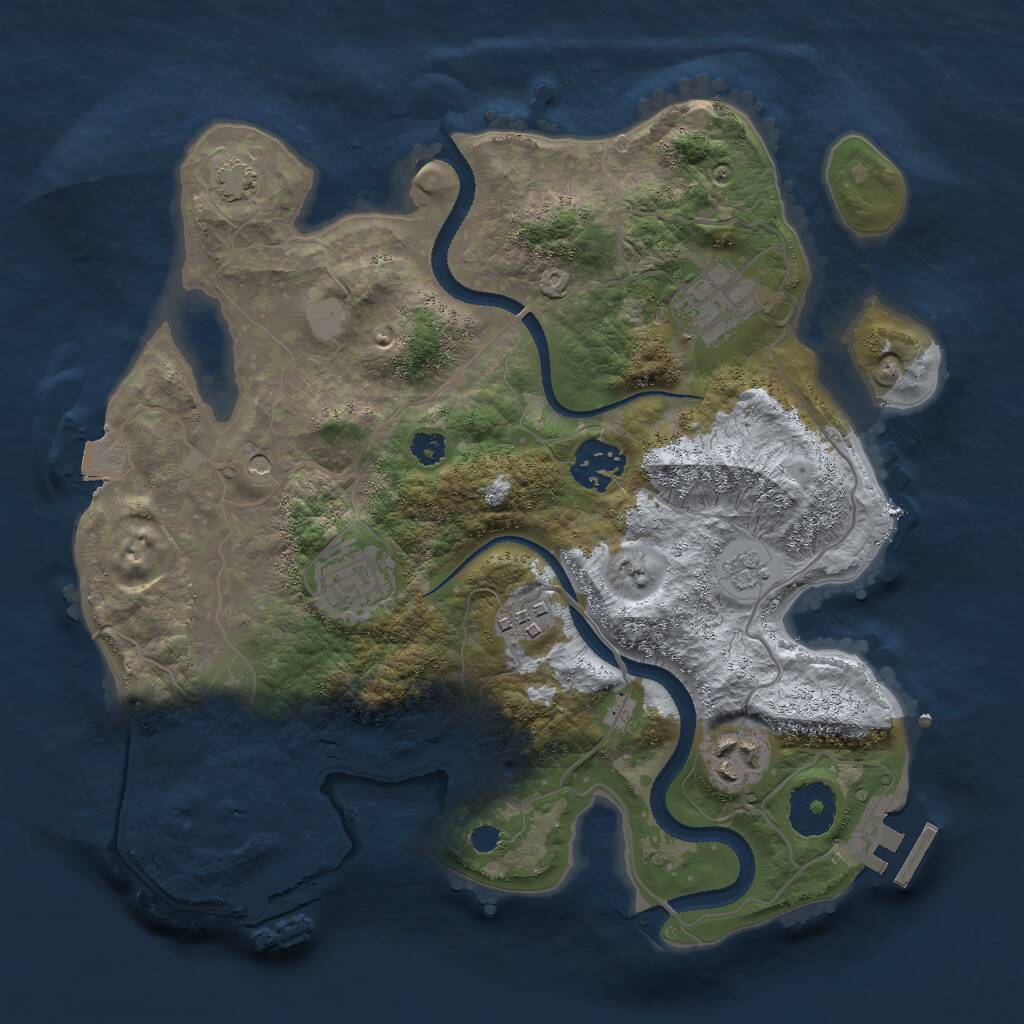 Rust Map: Procedural Map, Size: 3000, Seed: 32196, 11 Monuments
