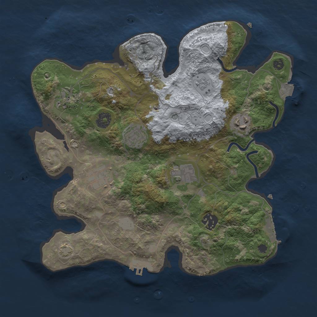 Rust Map: Procedural Map, Size: 3000, Seed: 1832761654, 14 Monuments