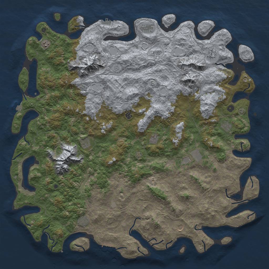 Rust Map: Procedural Map, Size: 6000, Seed: 1622934309, 19 Monuments