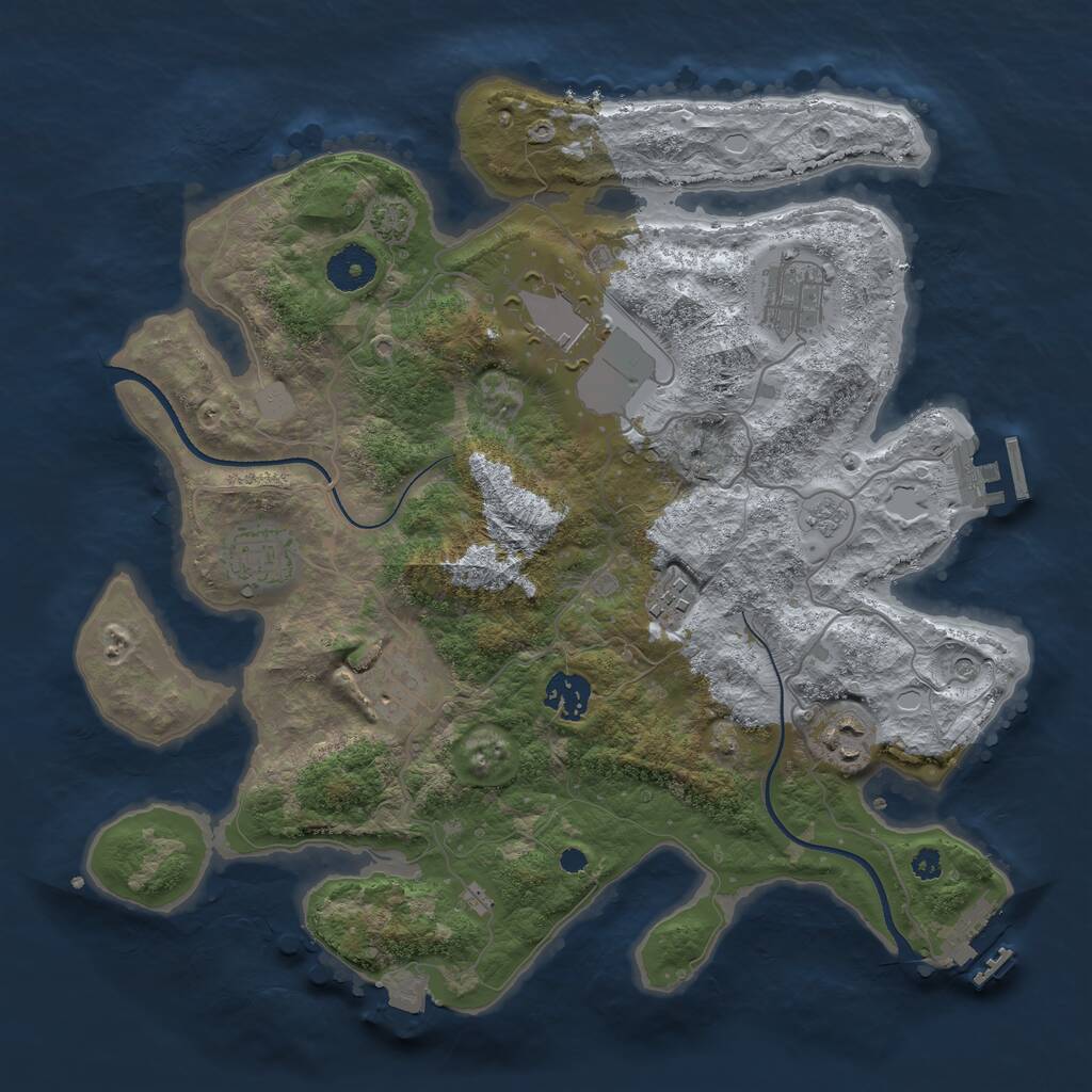 Rust Map: Procedural Map, Size: 3500, Seed: 1606871717, 13 Monuments