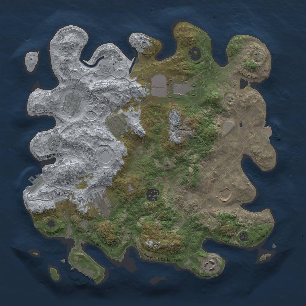Rust Map: Procedural Map, Size: 3500, Seed: 531055514, 15 Monuments