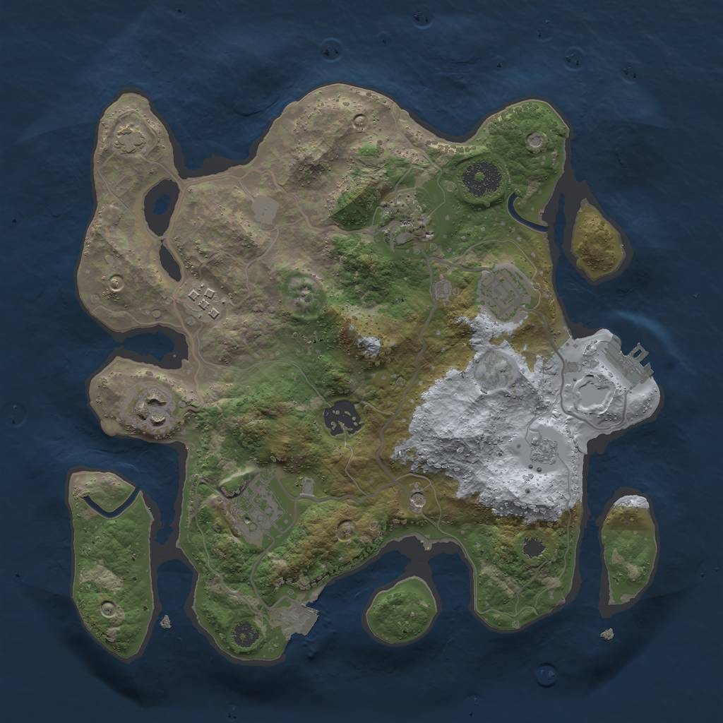 Rust Map: Procedural Map, Size: 3000, Seed: 11234, 13 Monuments