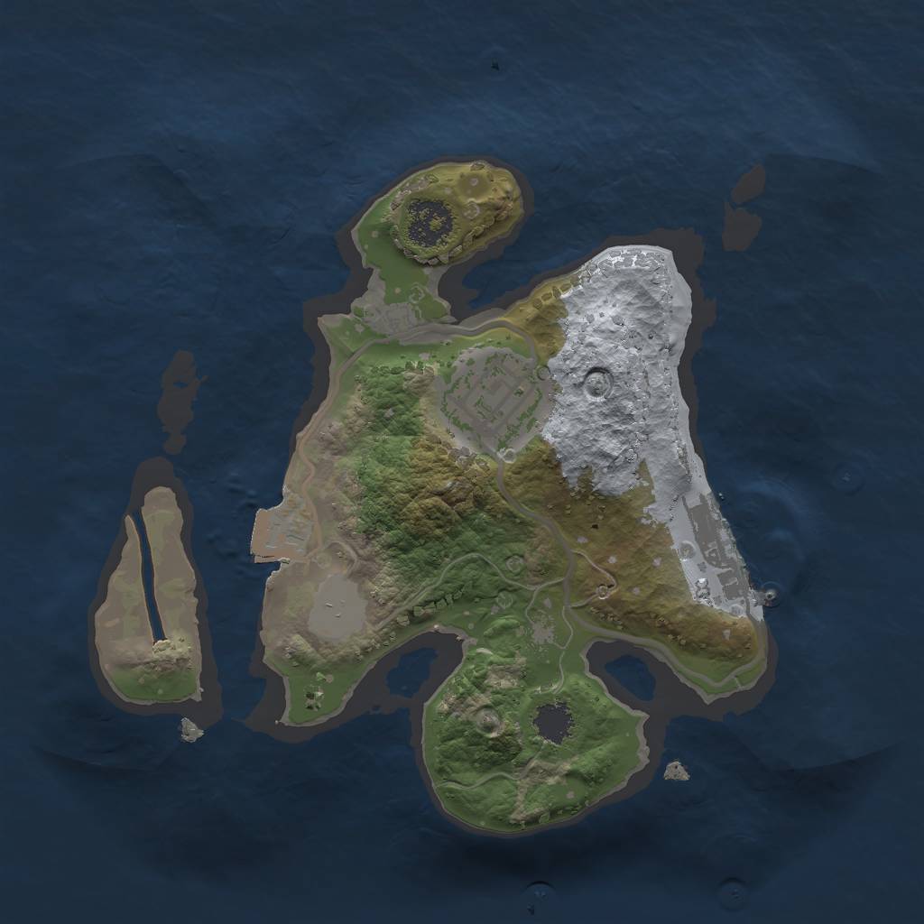 Rust Map: Procedural Map, Size: 2000, Seed: 42675, 5 Monuments