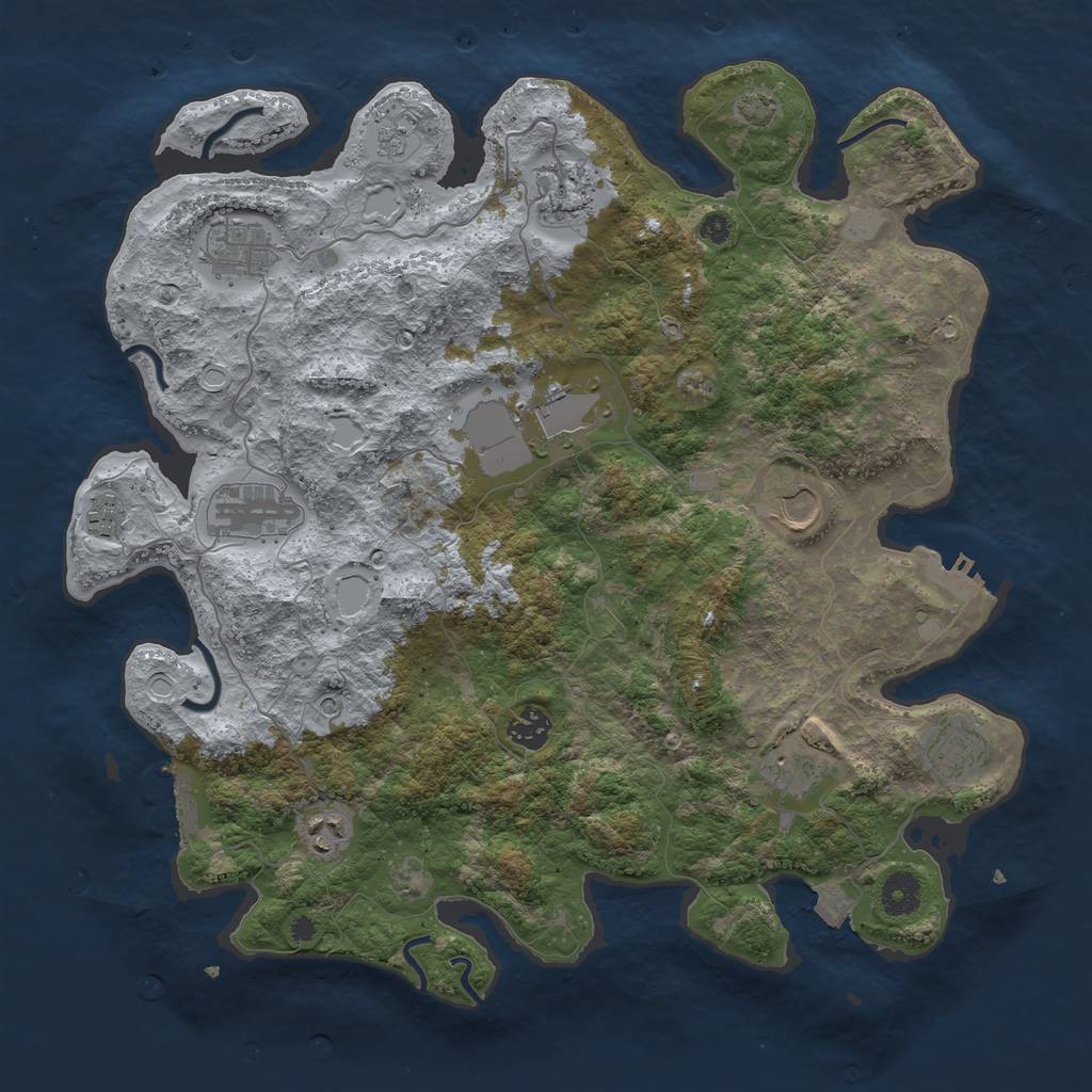 Rust Map: Procedural Map, Size: 3900, Seed: 182579968, 18 Monuments