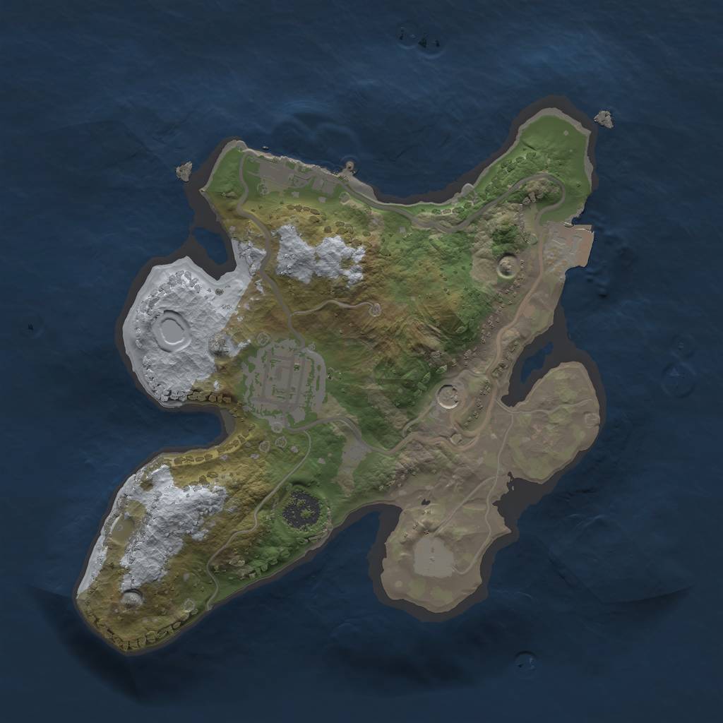 Rust Map: Procedural Map, Size: 2000, Seed: 467, 6 Monuments