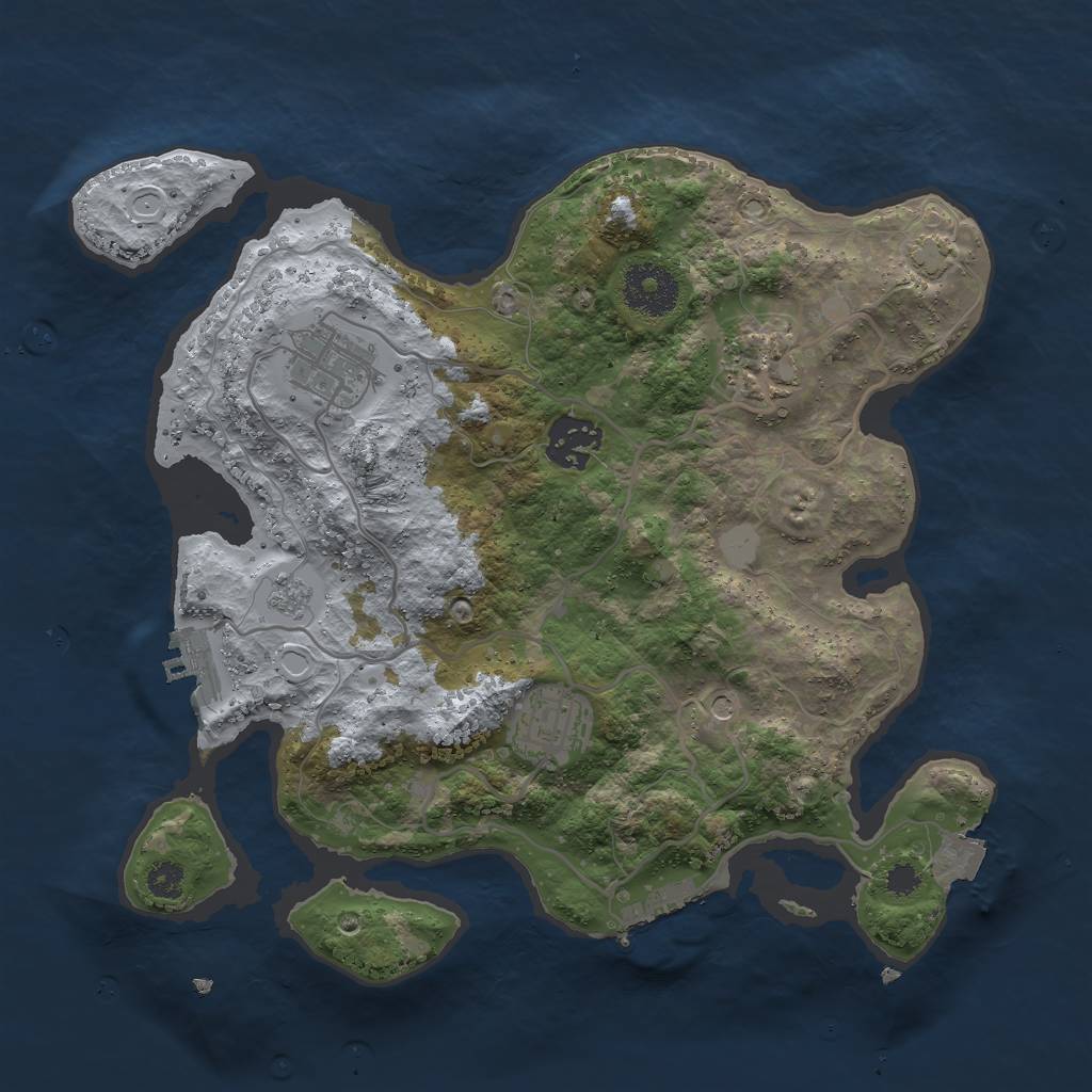 Rust Map: Procedural Map, Size: 3000, Seed: 152612753, 12 Monuments