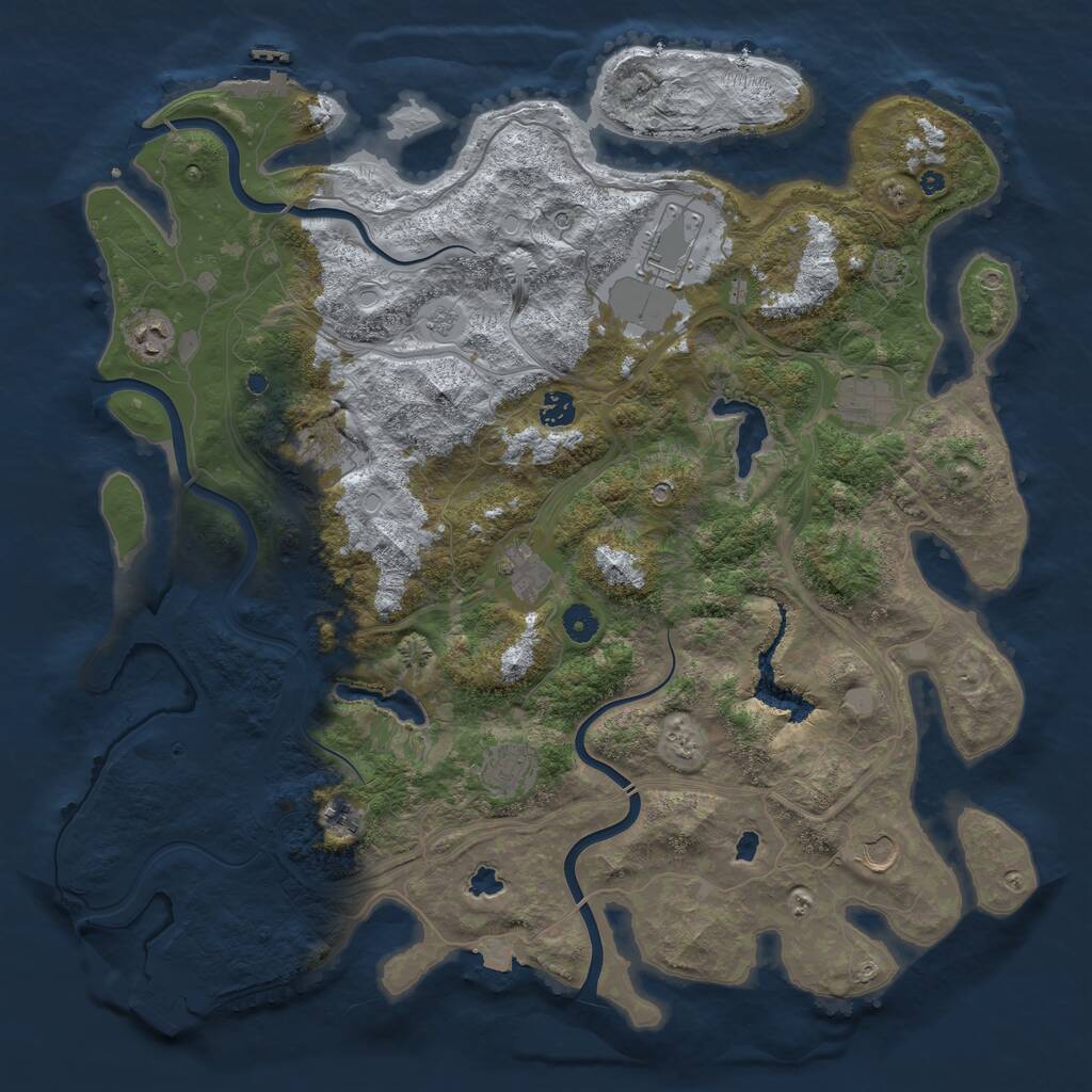 Rust Map: Procedural Map, Size: 4500, Seed: 1956835899, 15 Monuments