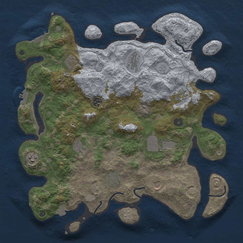 Rust Map: Procedural Map, Size: 4000, Seed: 1748019126, 18 Monuments