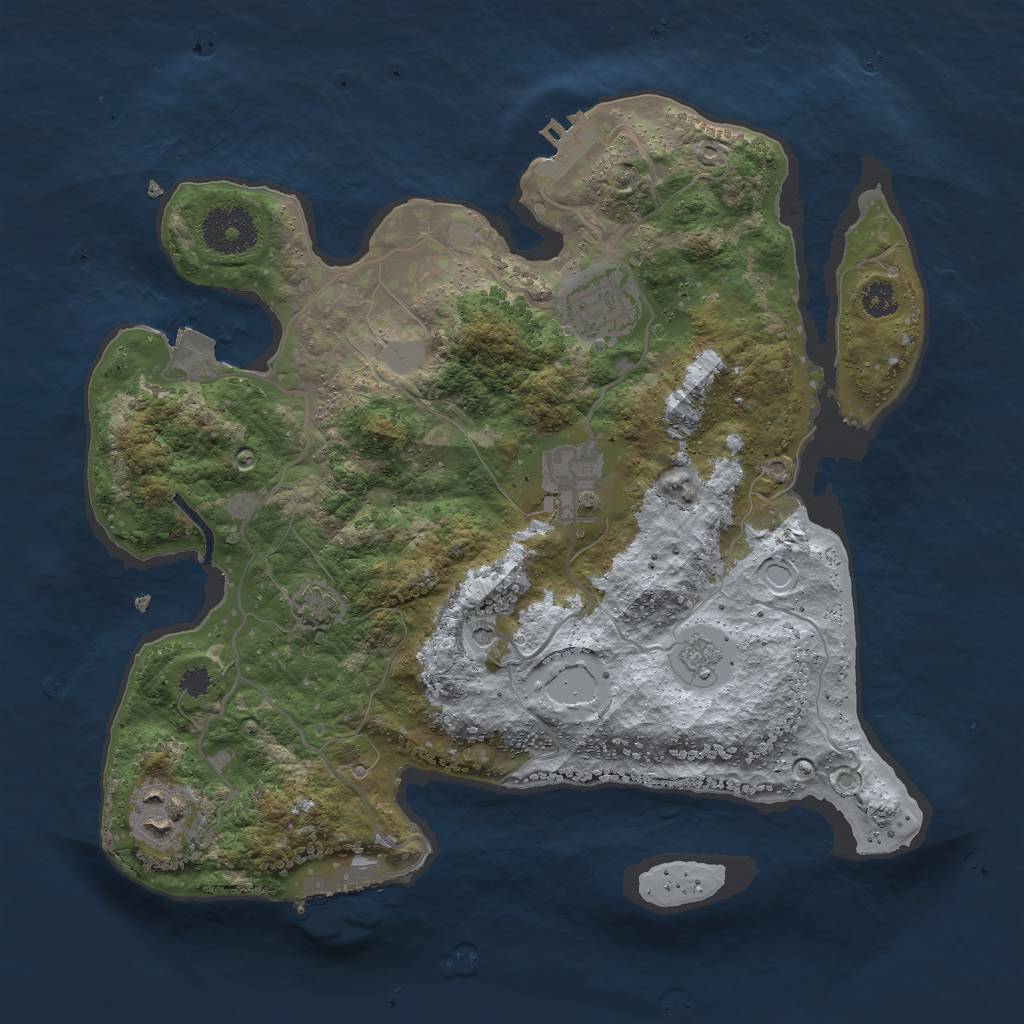 Rust Map: Procedural Map, Size: 3000, Seed: 24498, 11 Monuments