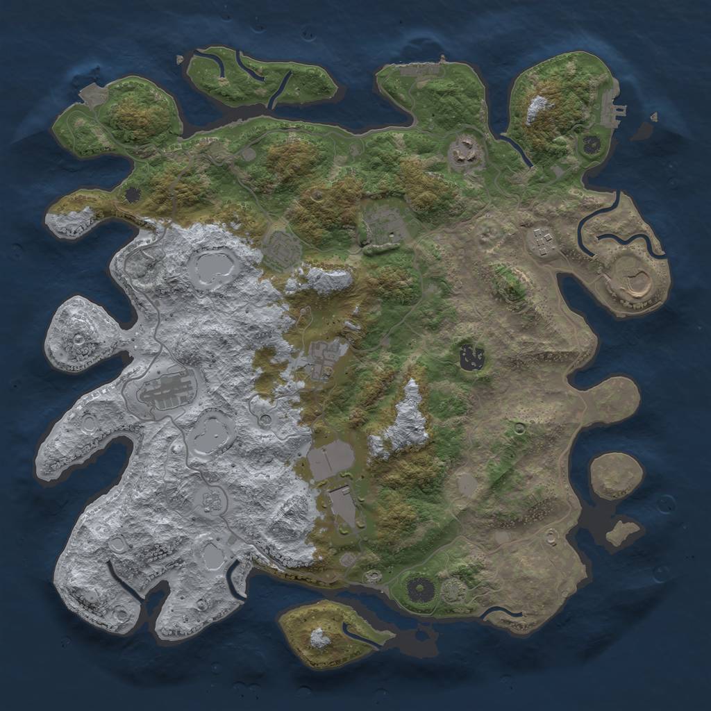 Rust Map: Procedural Map, Size: 4000, Seed: 653546082, 17 Monuments