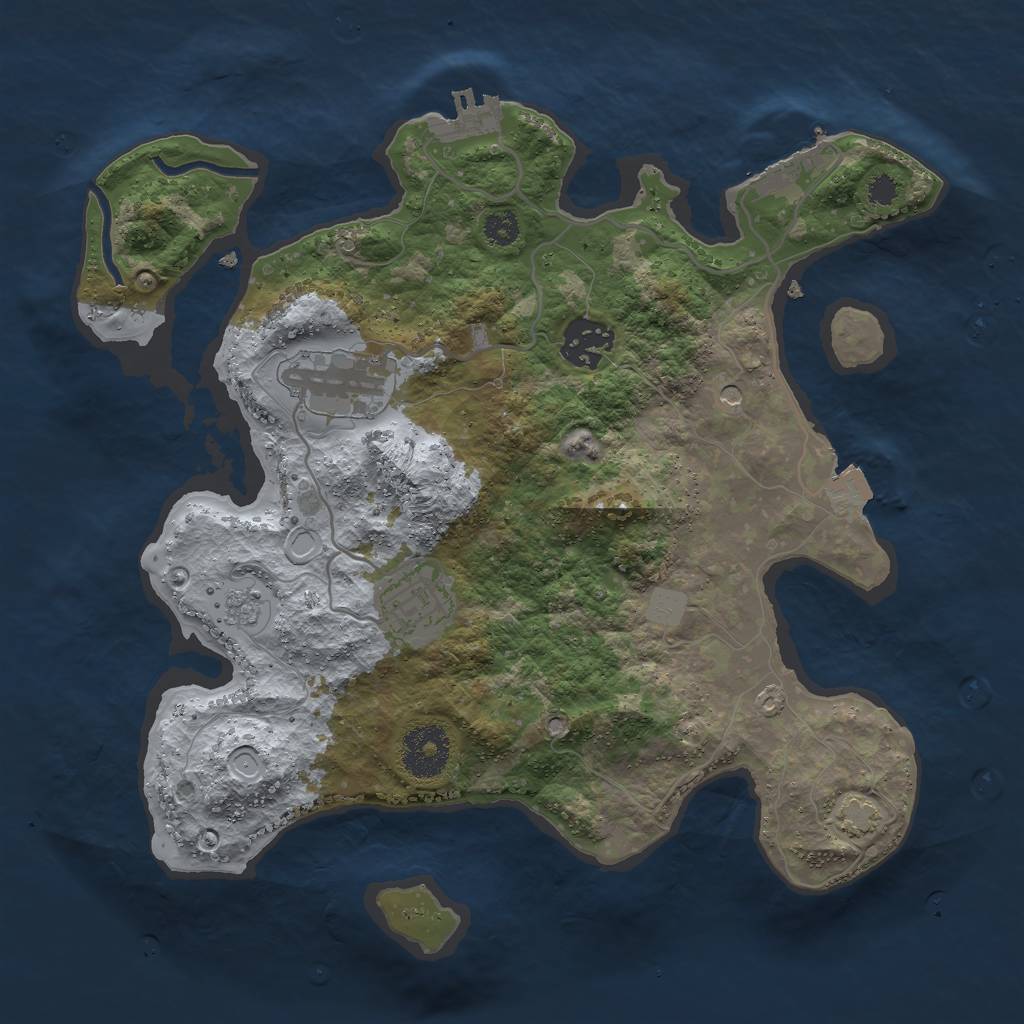 Rust Map: Procedural Map, Size: 3000, Seed: 2114983392, 11 Monuments