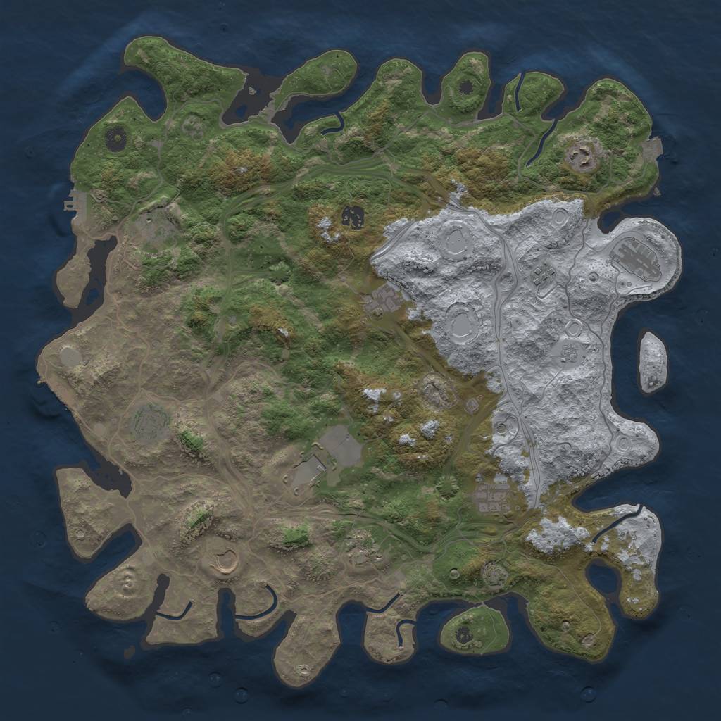 Rust Map: Procedural Map, Size: 4500, Seed: 650, 19 Monuments