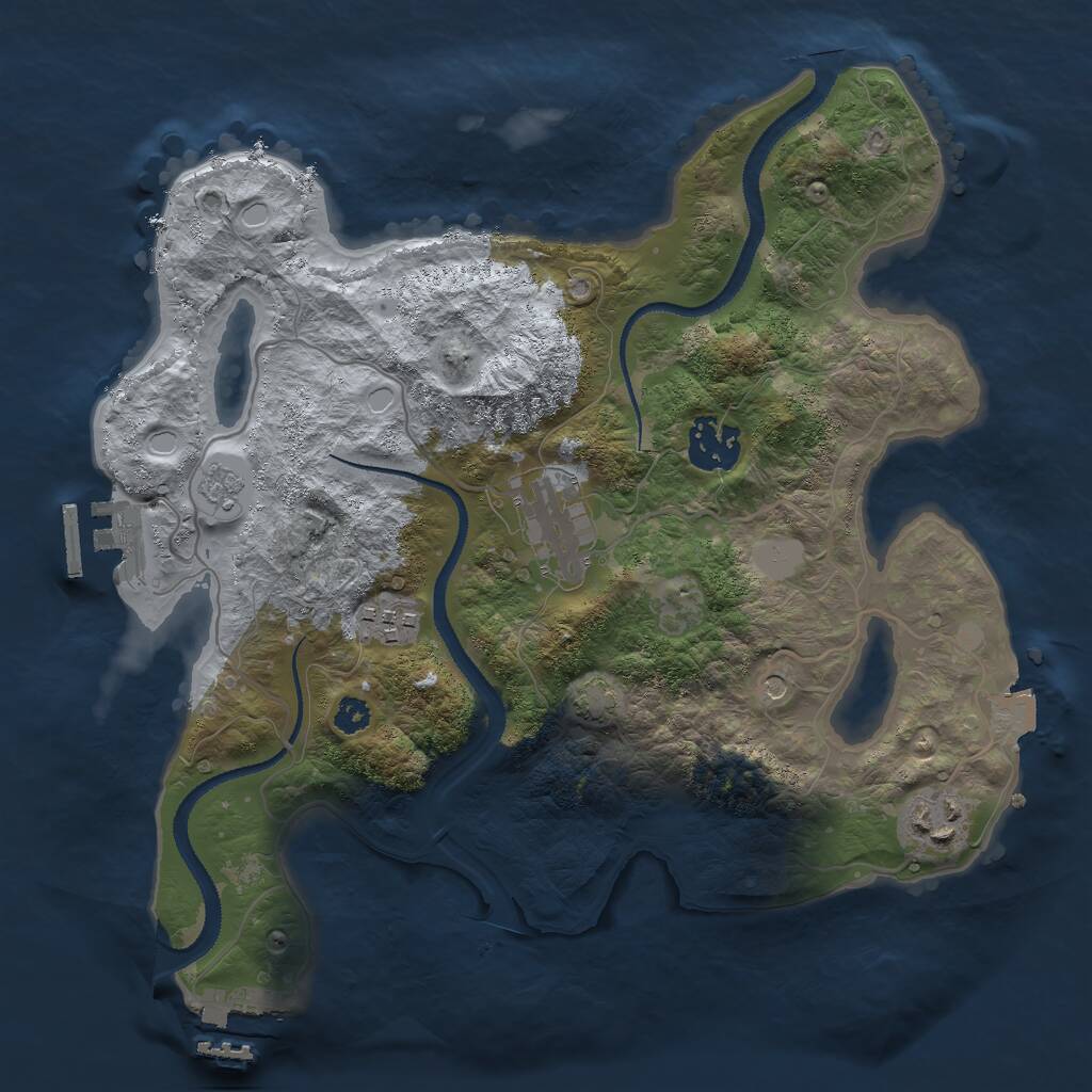 Rust Map: Procedural Map, Size: 3000, Seed: 438979, 10 Monuments