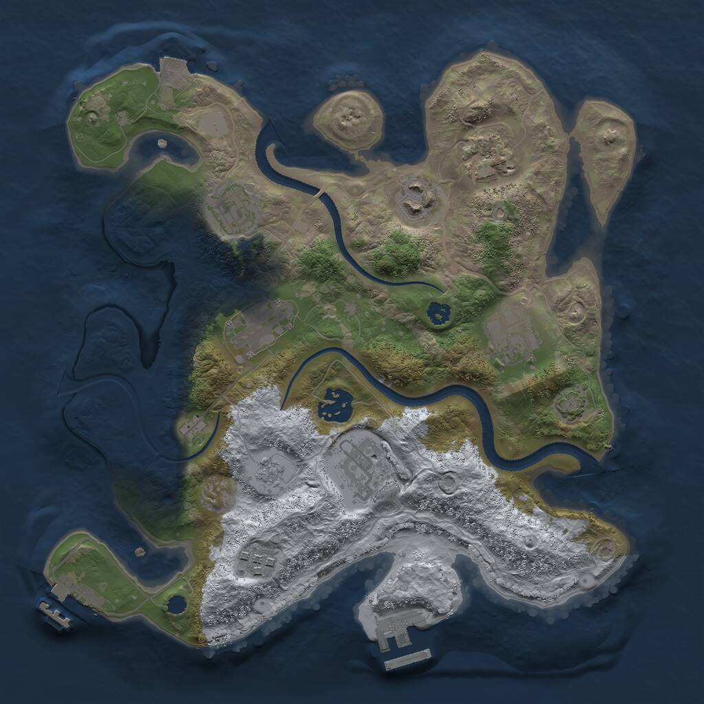 Rust Map: Procedural Map, Size: 3000, Seed: 22895, 13 Monuments