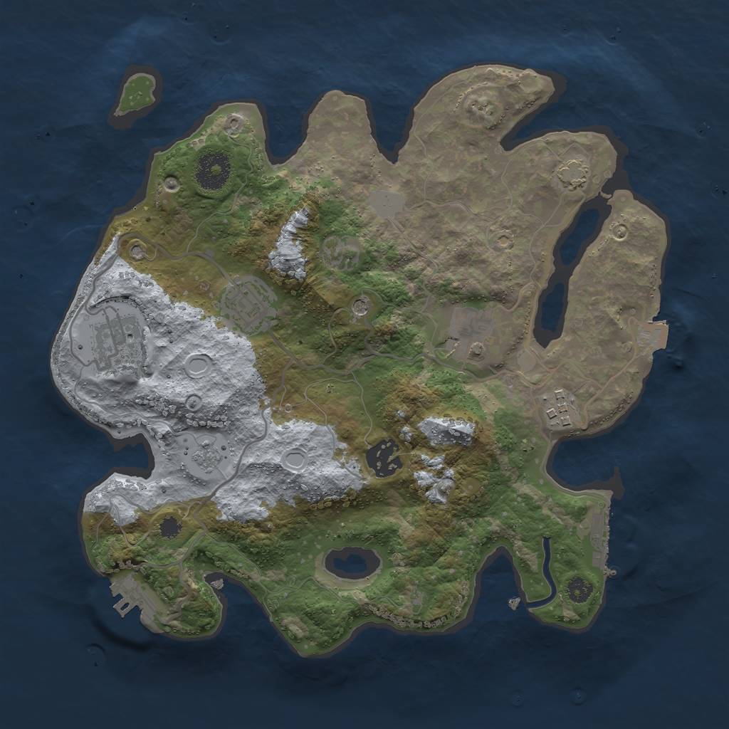 Rust Map: Procedural Map, Size: 3000, Seed: 12437, 13 Monuments