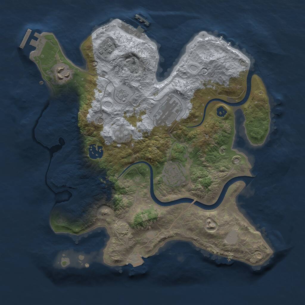 Rust Map: Procedural Map, Size: 3000, Seed: 1956536868, 11 Monuments