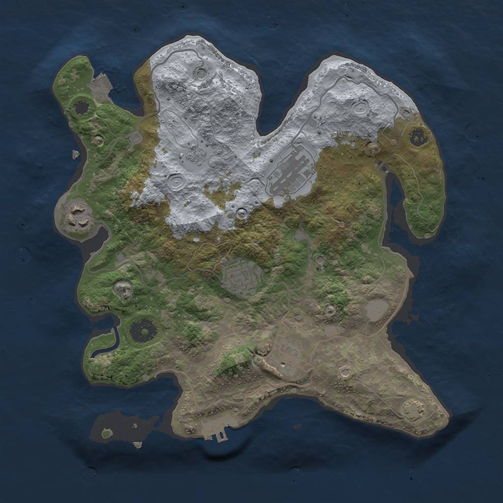 Rust Map: Procedural Map, Size: 3000, Seed: 1956536868, 11 Monuments