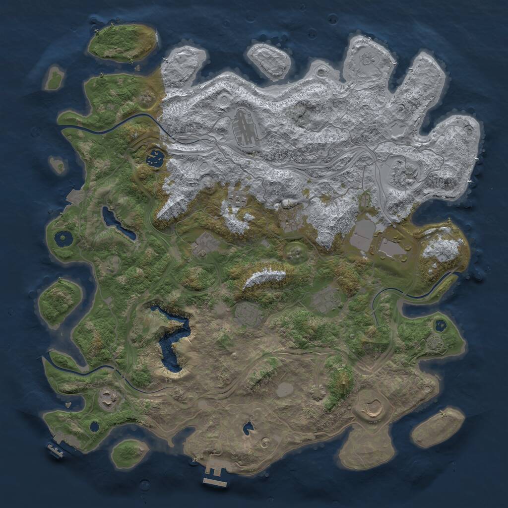Rust Map: Procedural Map, Size: 4345, Seed: 13825, 16 Monuments