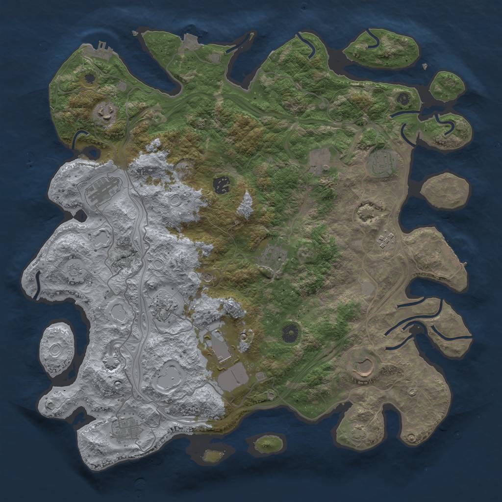 Rust Map: Procedural Map, Size: 4250, Seed: 260123470, 19 Monuments