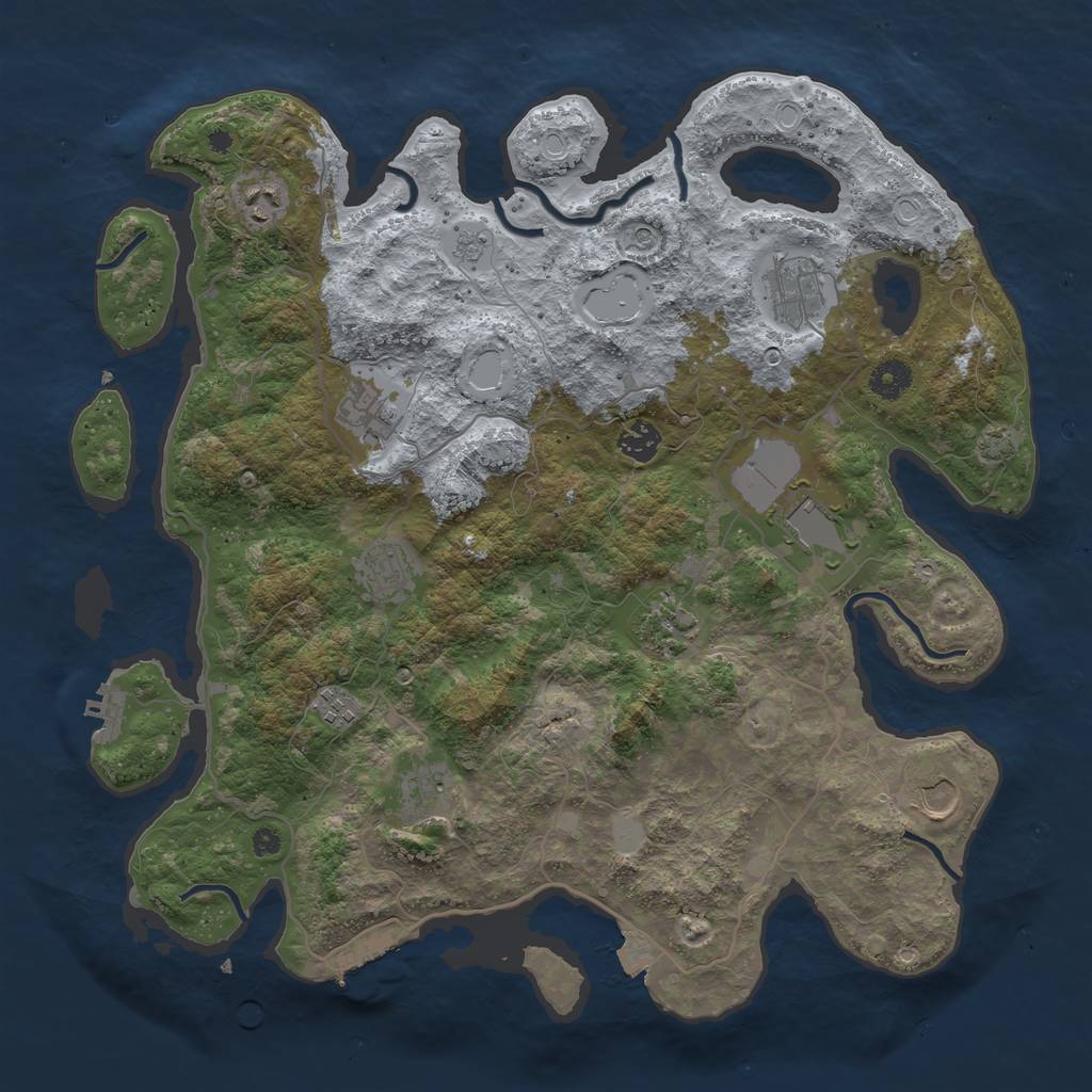 Rust Map: Procedural Map, Size: 4000, Seed: 27518, 18 Monuments