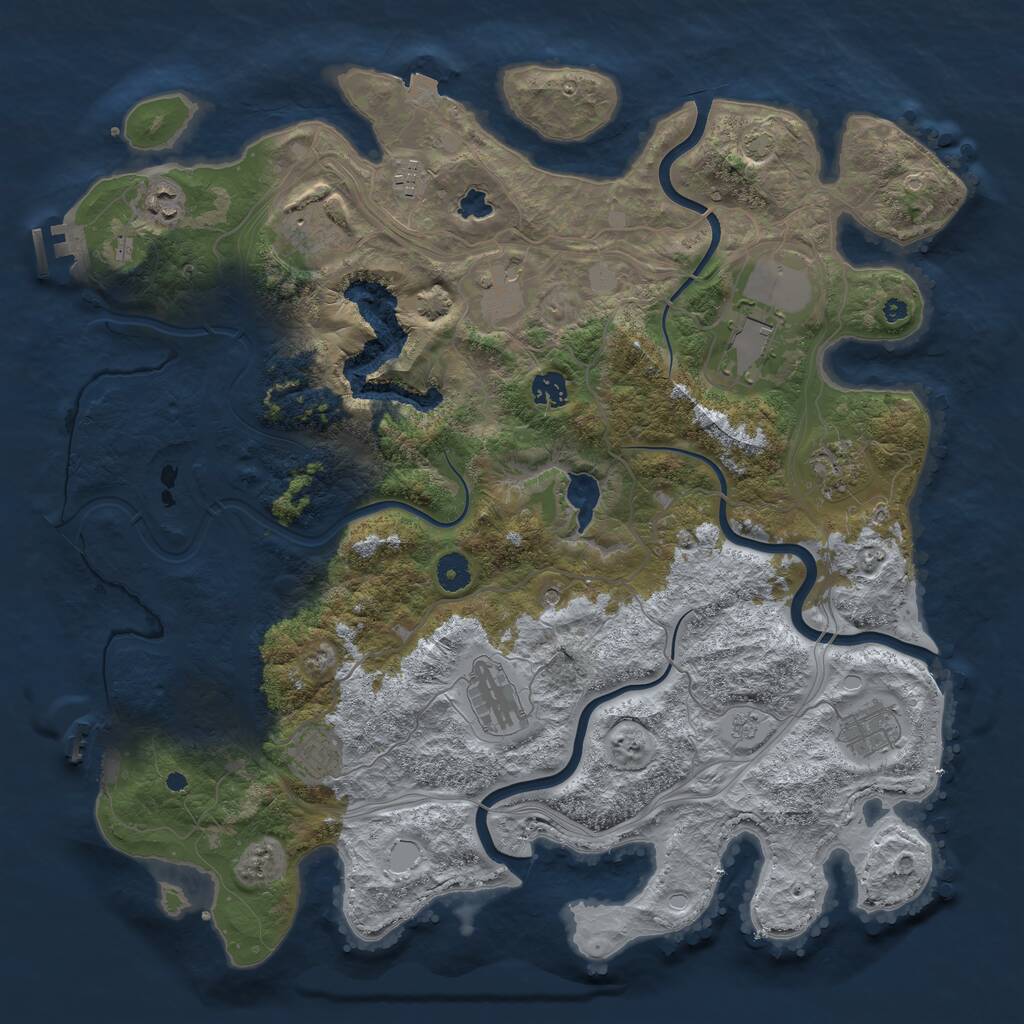 Rust Map: Procedural Map, Size: 4250, Seed: 66593993, 16 Monuments