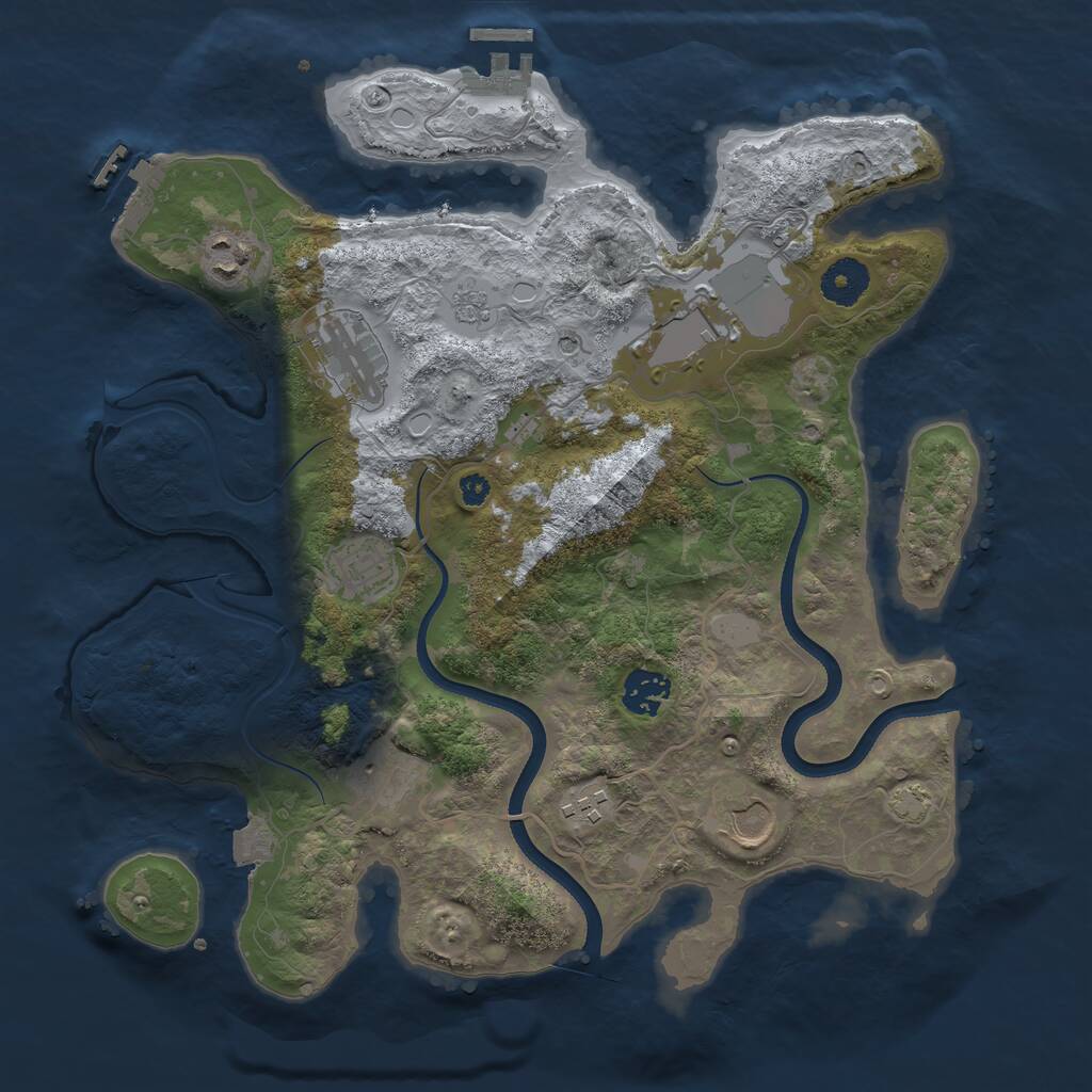 Rust Map: Procedural Map, Size: 3500, Seed: 15494426, 14 Monuments