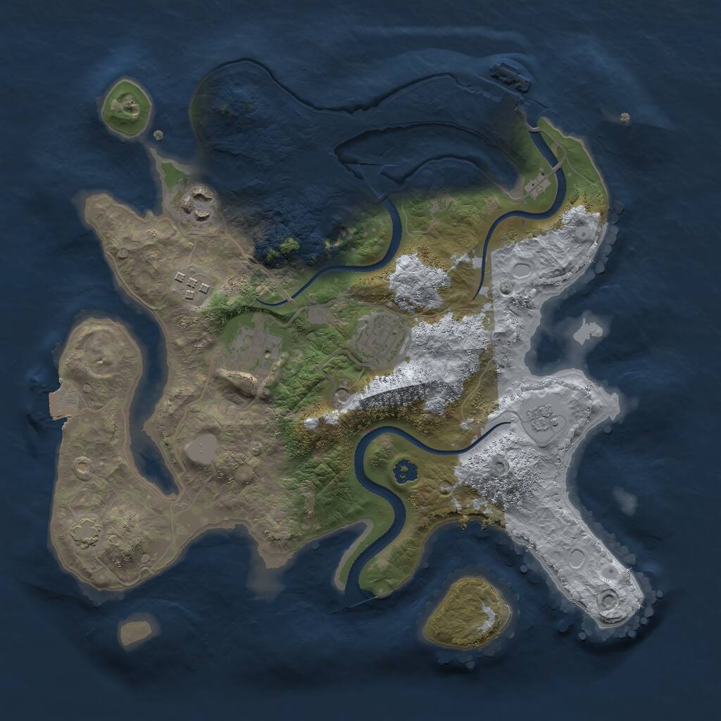 Rust Map: Procedural Map, Size: 3000, Seed: 14675, 9 Monuments