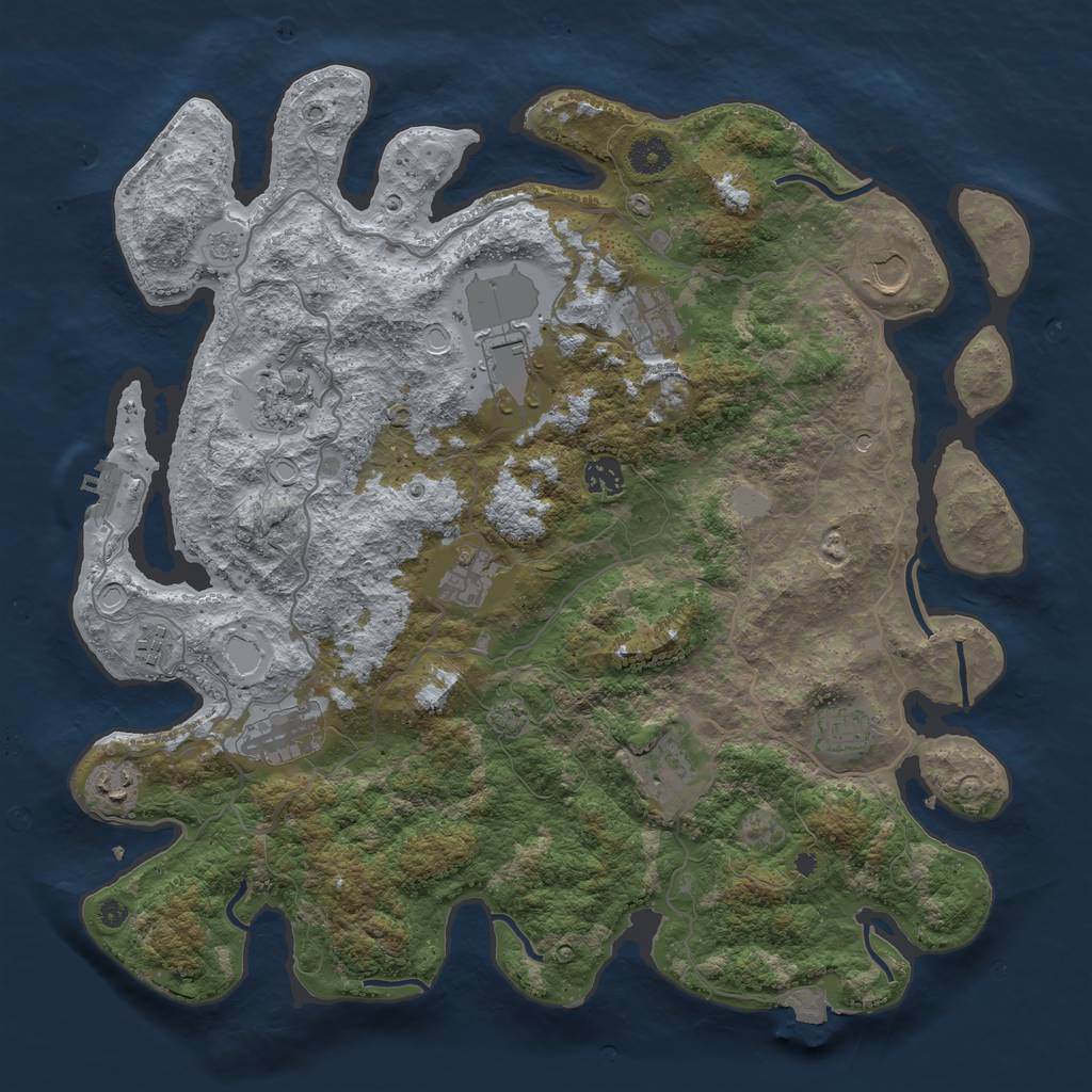 Rust Map: Procedural Map, Size: 4096, Seed: 56346422, 18 Monuments