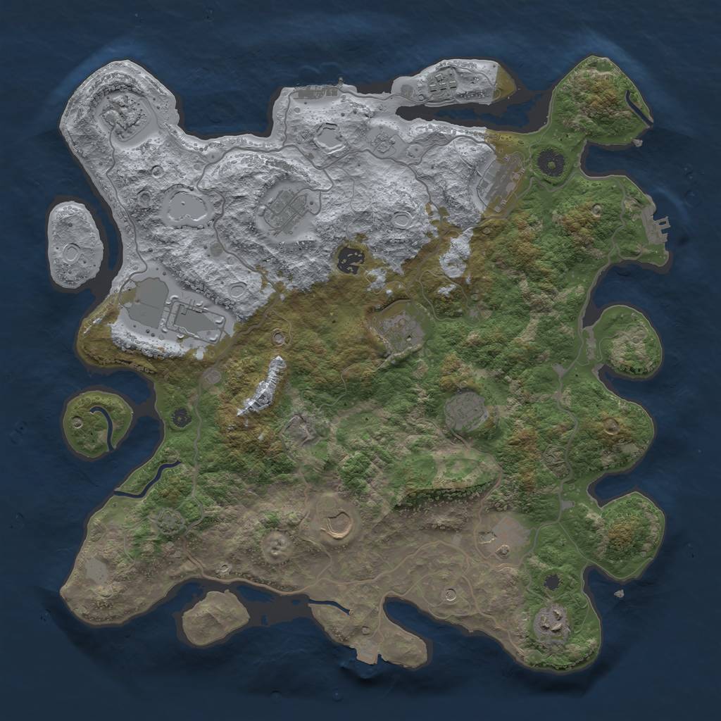 Rust Map: Procedural Map, Size: 4000, Seed: 46266864, 19 Monuments