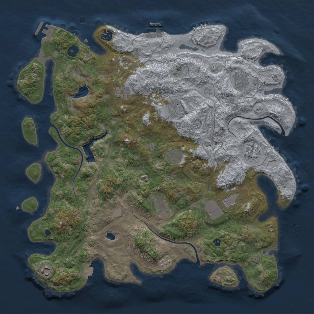 Rust Map: Procedural Map, Size: 4250, Seed: 1286161172, 16 Monuments