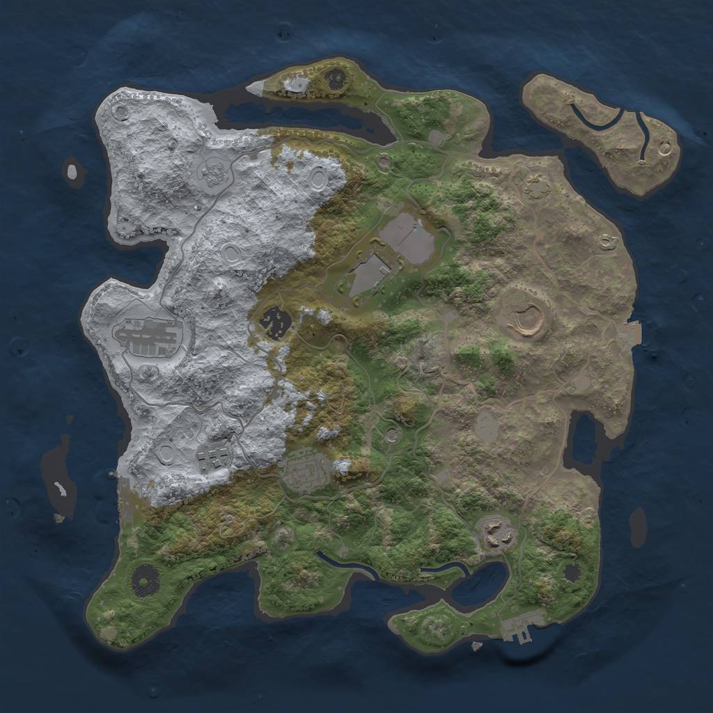 Rust Map: Procedural Map, Size: 3500, Seed: 78851009, 15 Monuments