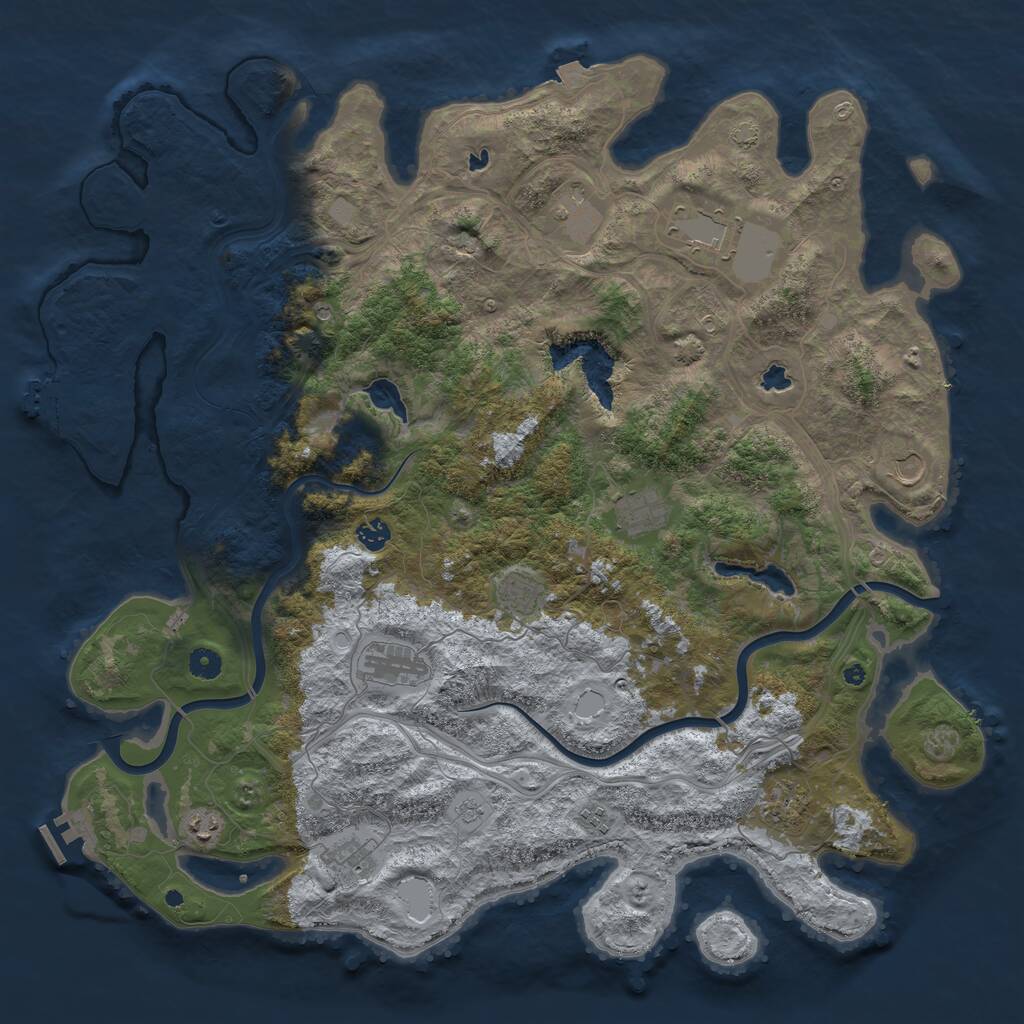 Rust Map: Procedural Map, Size: 4800, Seed: 144831, 17 Monuments