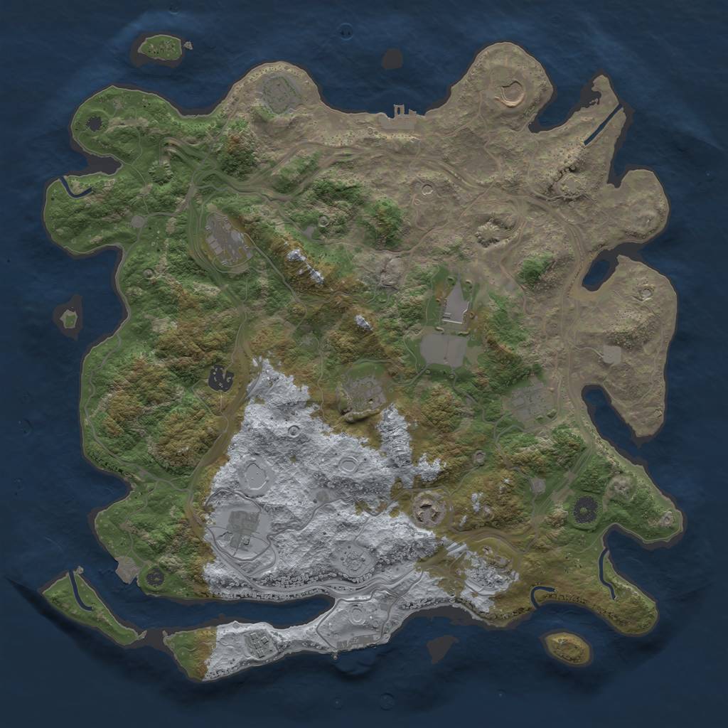 Rust Map: Procedural Map, Size: 4250, Seed: 618068401, 19 Monuments