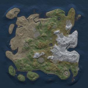 Thumbnail Rust Map: Procedural Map, Size: 3650, Seed: 1992524880, 16 Monuments